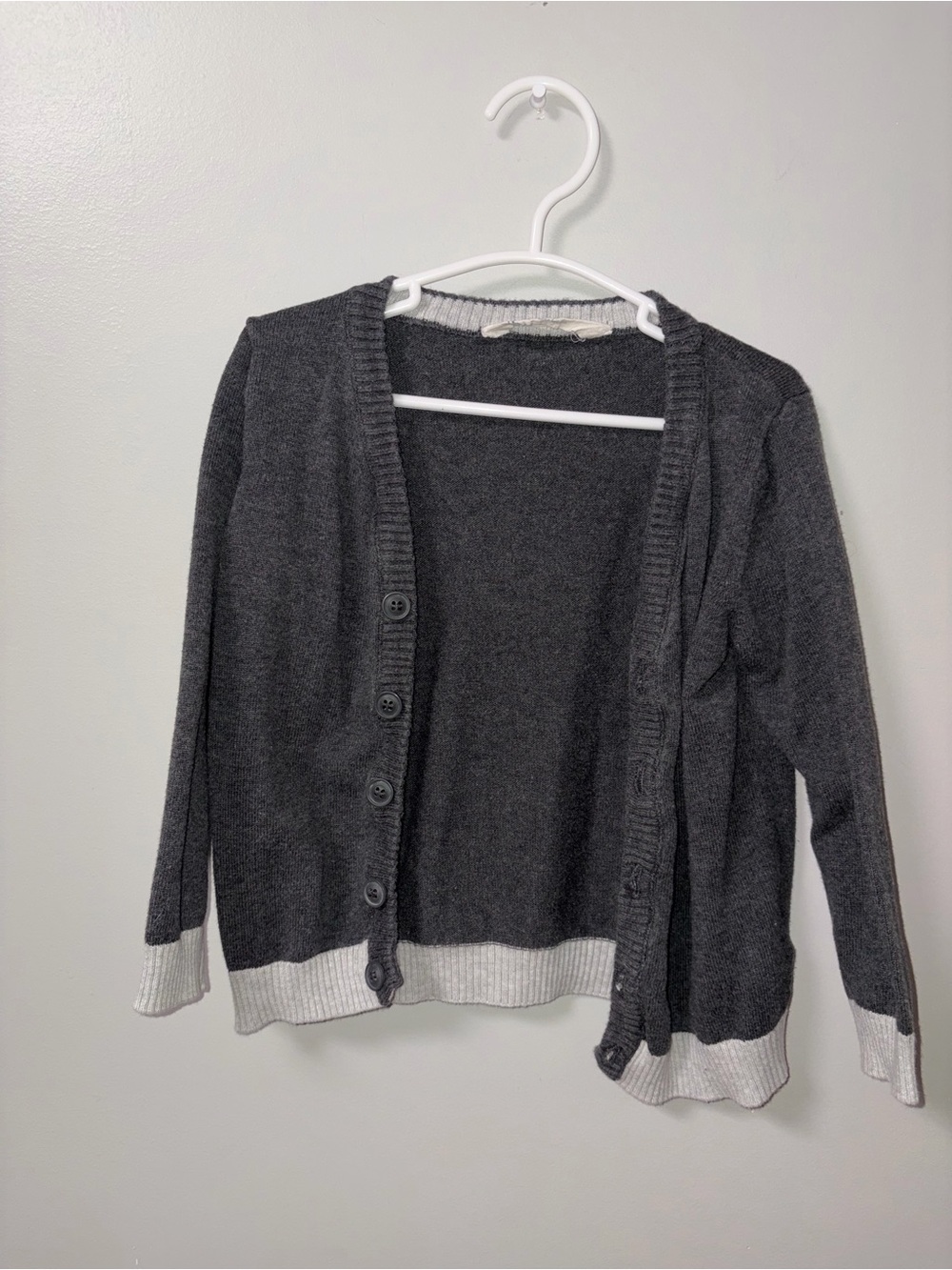 H&M Dark Gray Knit Cardigan Button Up Sweater Unisex Toddler 2-4Y